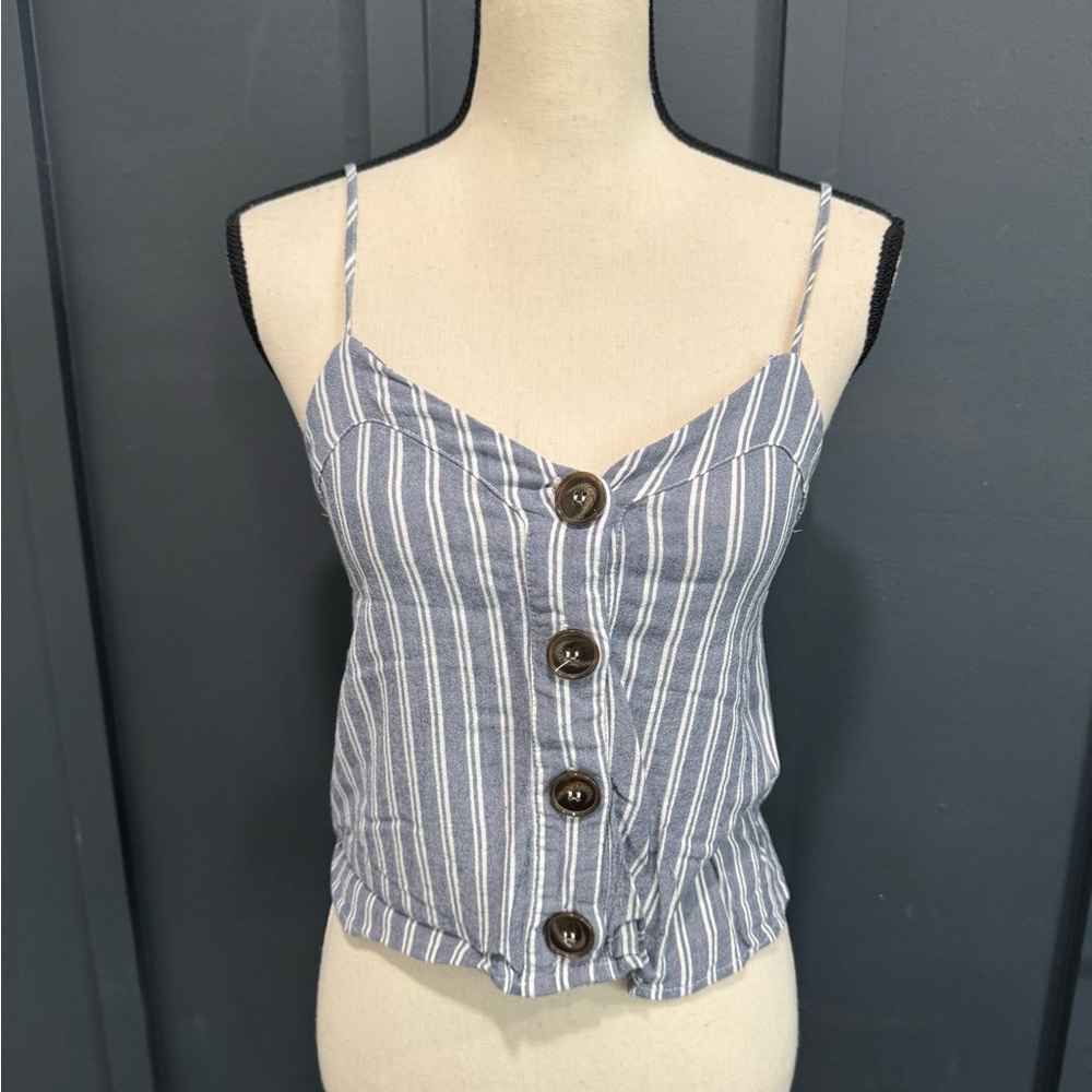 Garage Striped Button-Down Camisole Top